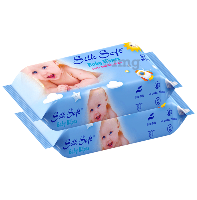 Silk Soft Baby Wipes (82 Each) Without Lid