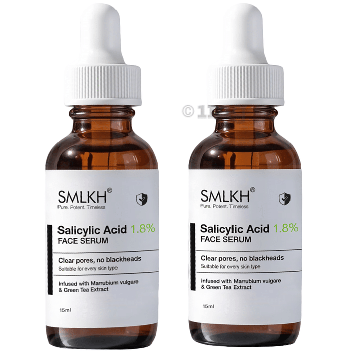 Smlkh Salicylic Acid Face Serum For Pimple & Acne Care Formula | Best for Oily Skin (15 Each)