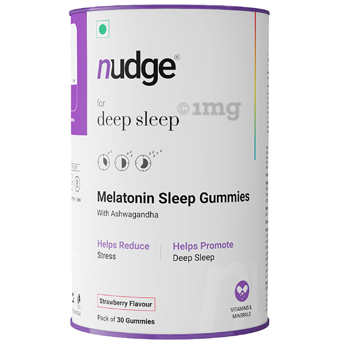 Nudge Sleep Gummies for Deep Sleep with Melatonin & Ashwagandha Strawberry