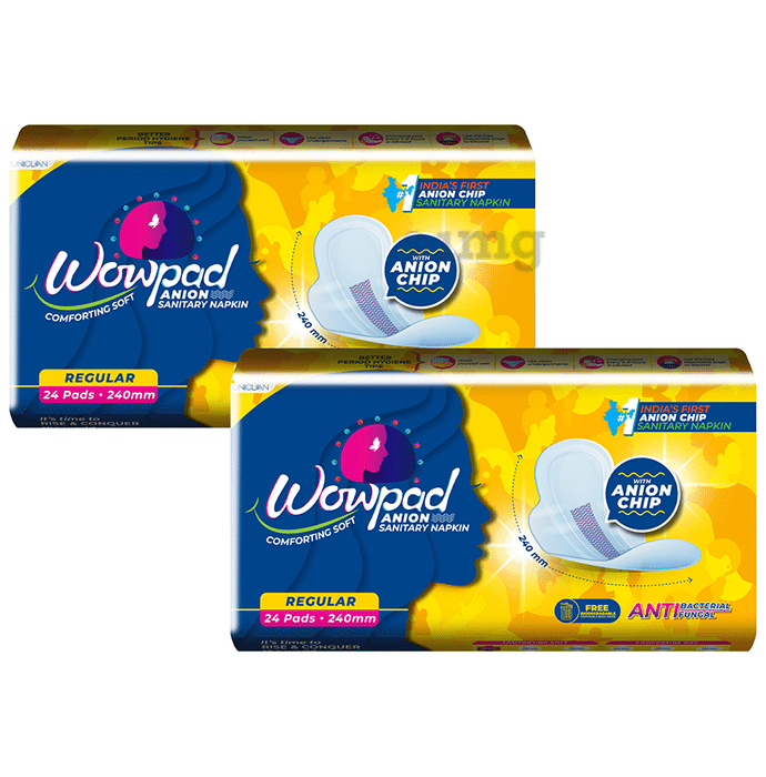 Wowpad Comforting Soft Regular Sanitary Pad with Anion Chip (24 Each)