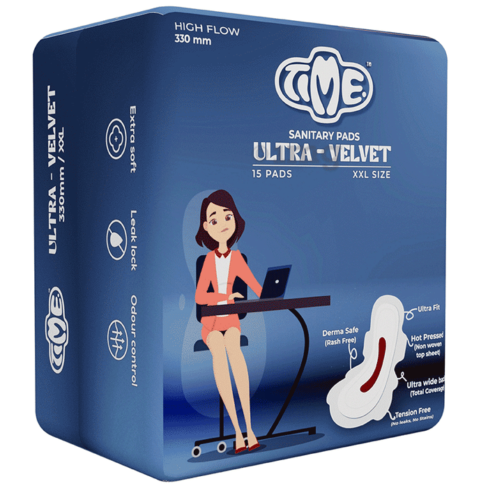 Time Ultra Velvet Sanitary Pads XXL Buy packet of 15.0 pads at best