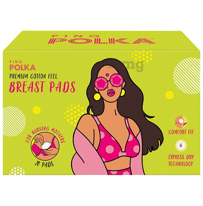 PINQ Polka Premium Cotton Feel Breast Pads