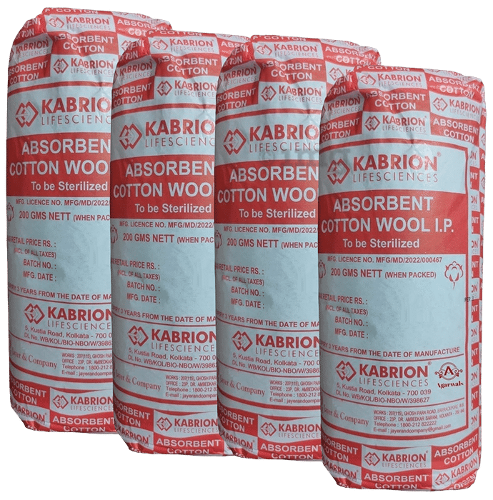 Agarwals Kab Jayer Absorbent Surgical Cotton Wool IP (200gm Each)