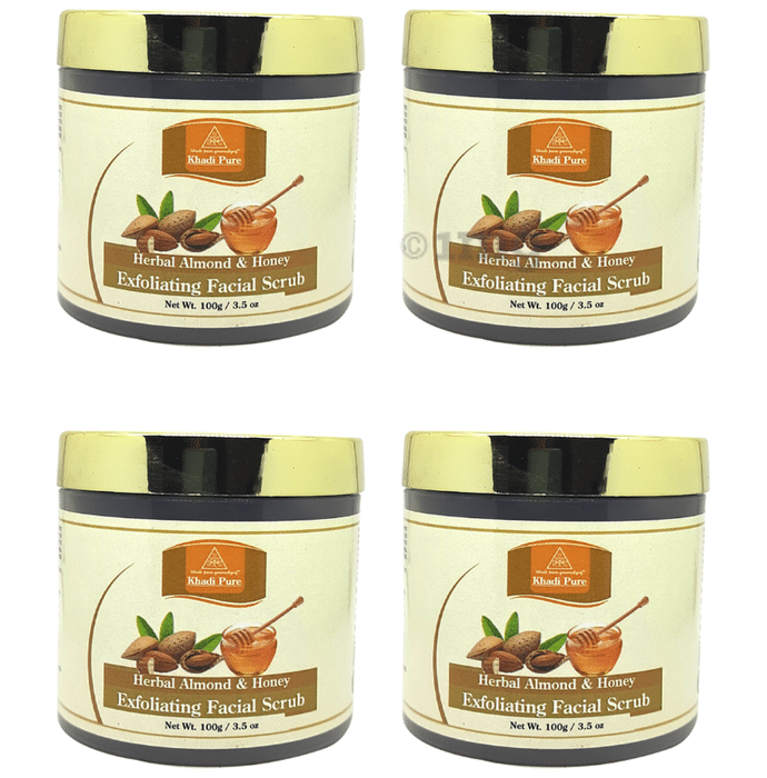 Khadi Pure Herbal Almond & Honey Exfoliating Facial Scrub (100gm Each)