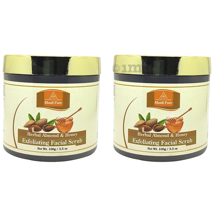 Khadi Pure Herbal Almond & Honey Exfoliating Facial Scrub (100gm Each)