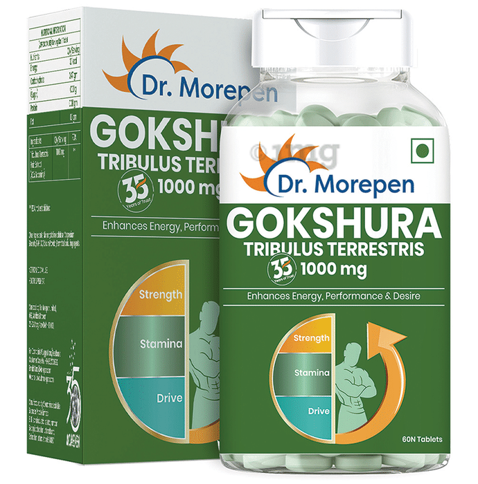 Dr. Morepen Gokshura 1000mg Tablet | For  Energy, Performance, Strength & Stamina