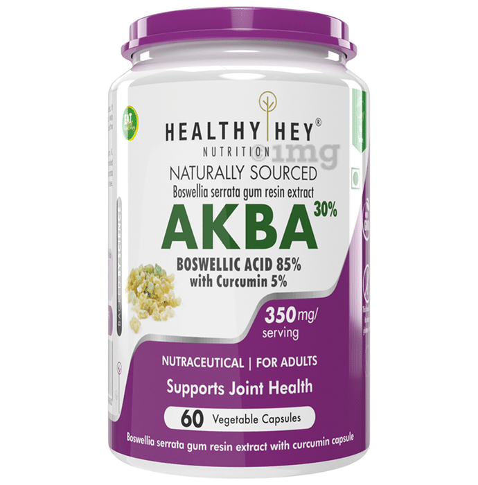HealthyHey AKBA 30% Boswellic Acid 85% with Curcumin 5% Vegetable Capsule