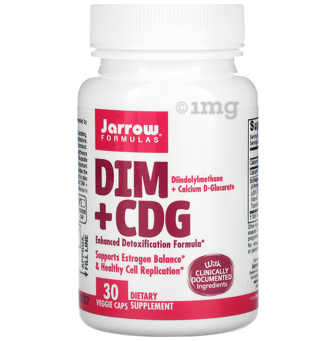 Jarrow Formulas DIM + CDG Veggie Capsule | Supports Estrogen Balance & Healthy Cell Replication