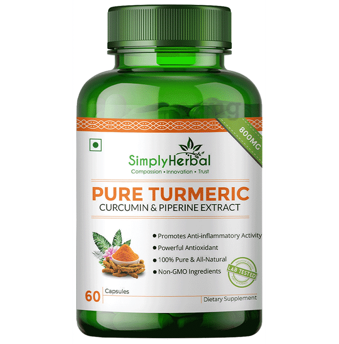 Simply Herbal Pure Turmeric Curcumin & Piperine Extract Capsule