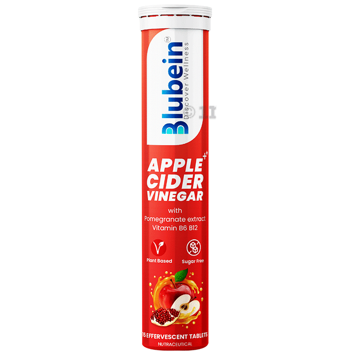 Blubein Apple Cider Vinegar Effervescent Tablets with Pomegranate Extract (15 Each) Sugar Free