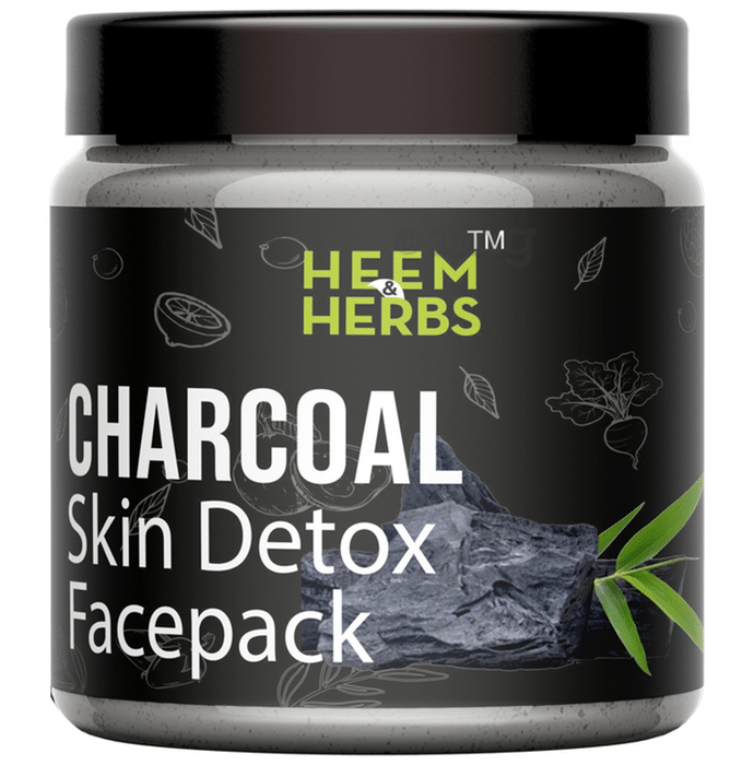 Heem & Herbs Charcoal Skin Detox Face Pack (100gm Each)