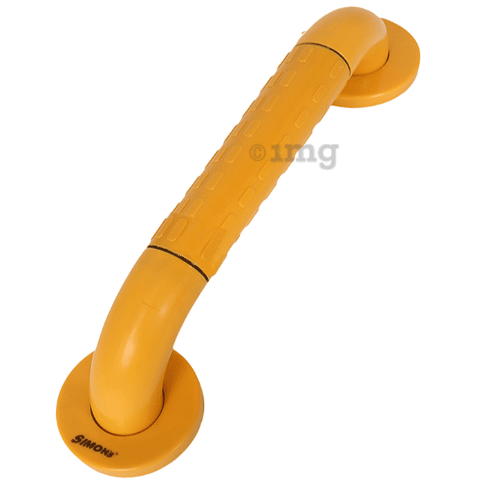 Simon's Grippy Heavy Duty ABS Bathroom and Toilet Grab bar with Anti Slip Finish Orange 30cm Small