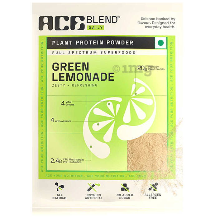 Ace Blend Daily 20g Vegan Plant Protein Powder & Superfoods Green Lemonade