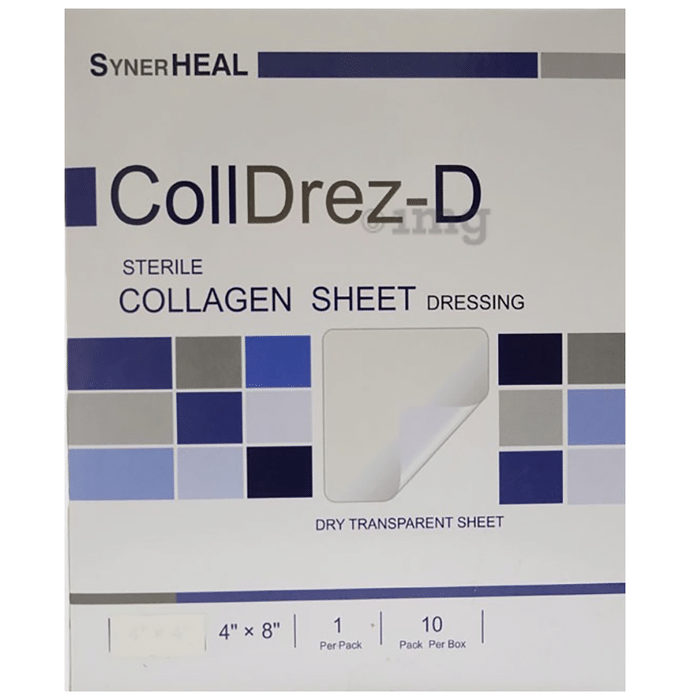SynerHeal CollDrez-D Sterile Collagen Sheet Dressing 4 x 4