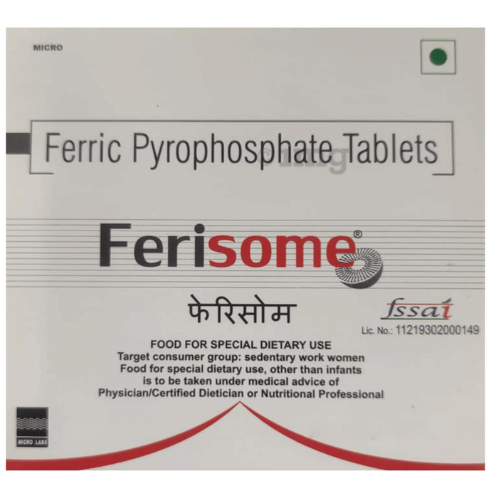 Ferisome Ferric Pyrophosphate Tablet | Mineral Support | Helps Relieve Fatigue Tablet