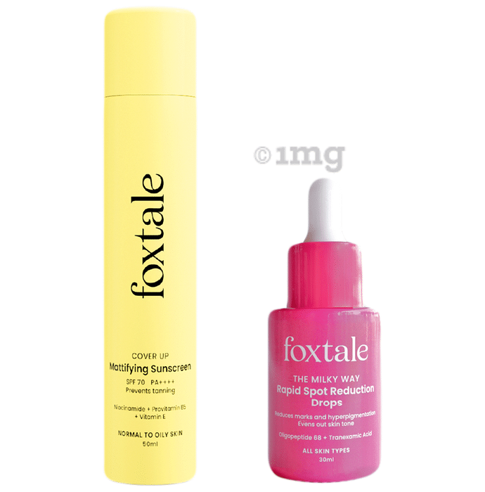 Foxtale Rapid Spot Reduction Drops (30 ml) + CoverUp Matte Sunscreen (50ml)
