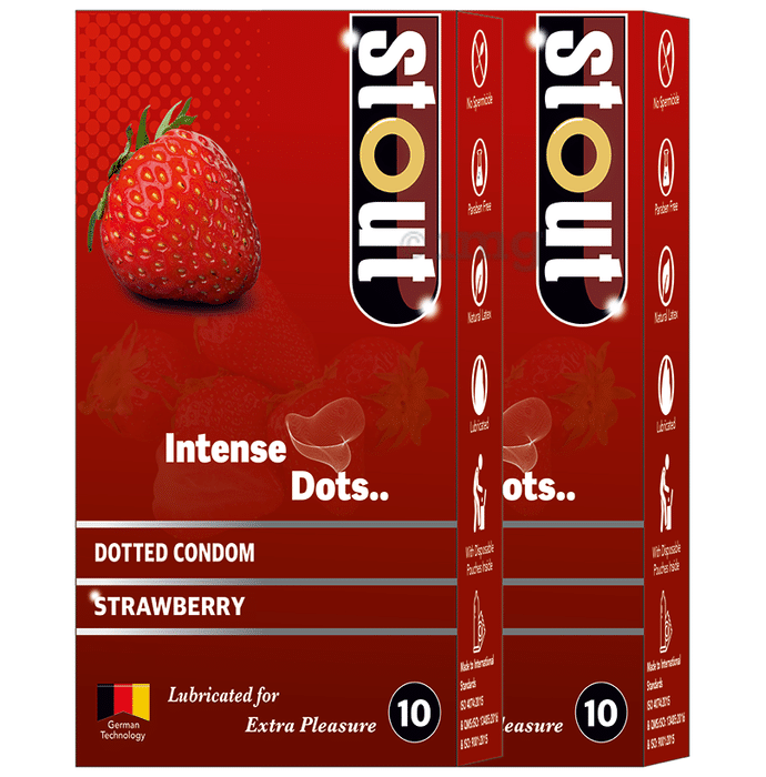 Stout Dotted Condom (10 Each) Strawberry