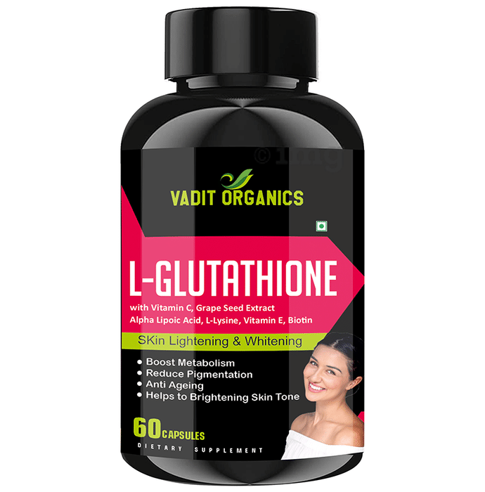 Vadit Organics L-Glutathione | With Vitamin C, ALA, Vitamin E & Biotin for Skin Health | Capsule