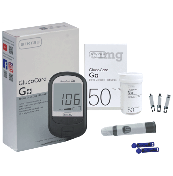 Arkray G+ Blood Glucose Test Meter with 50 Test Strips Bottlepack