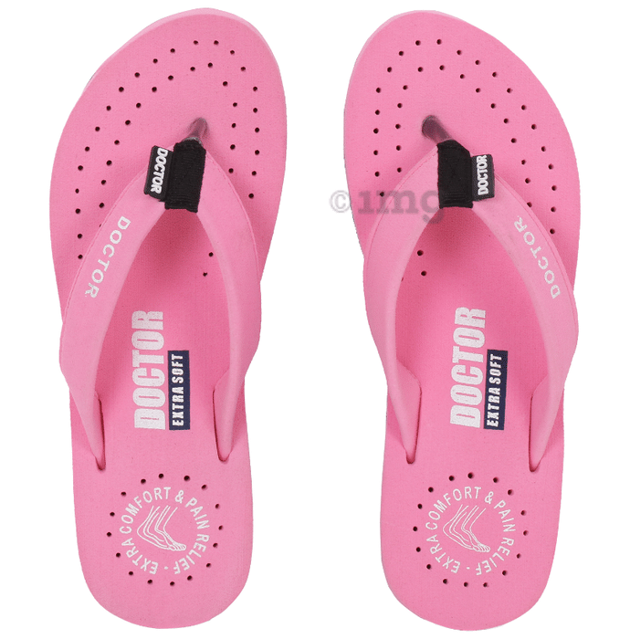 Doctor Extra Soft D 16 Orthopaedic and Diabetic Feel Good Super Comfort Slippers for Women Pink 3