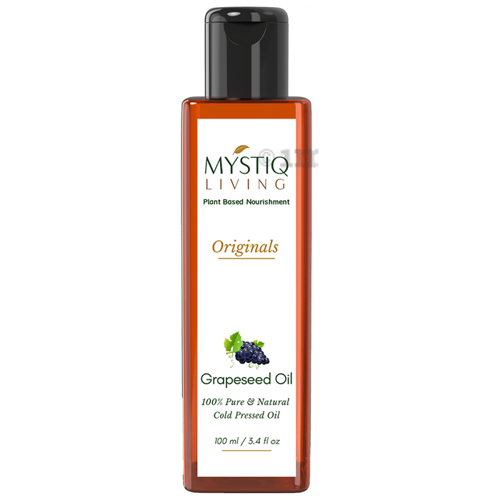 Mystiq Living Grapeseed for Hair, Face and Skin | Cold Pressed, 100% Pure and Natural Oil