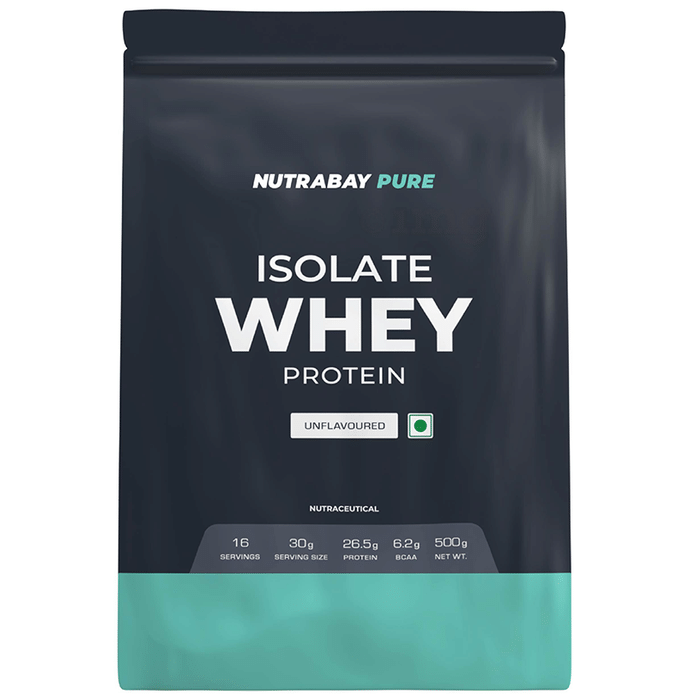 Nutrabay Pure Whey Isolate for Muscle Recovery | No Added Sugar | Powder Unflavoured