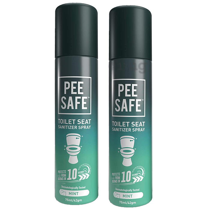 Pee Safe Toilet Seat Sanitizer Spray (75ml Each) Mint