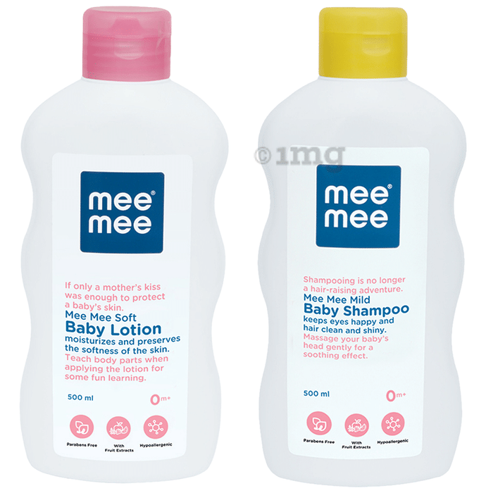Mee Mee Combo Pack of Soft Baby Lotion & Mild Baby Shampoo (500ml Each)