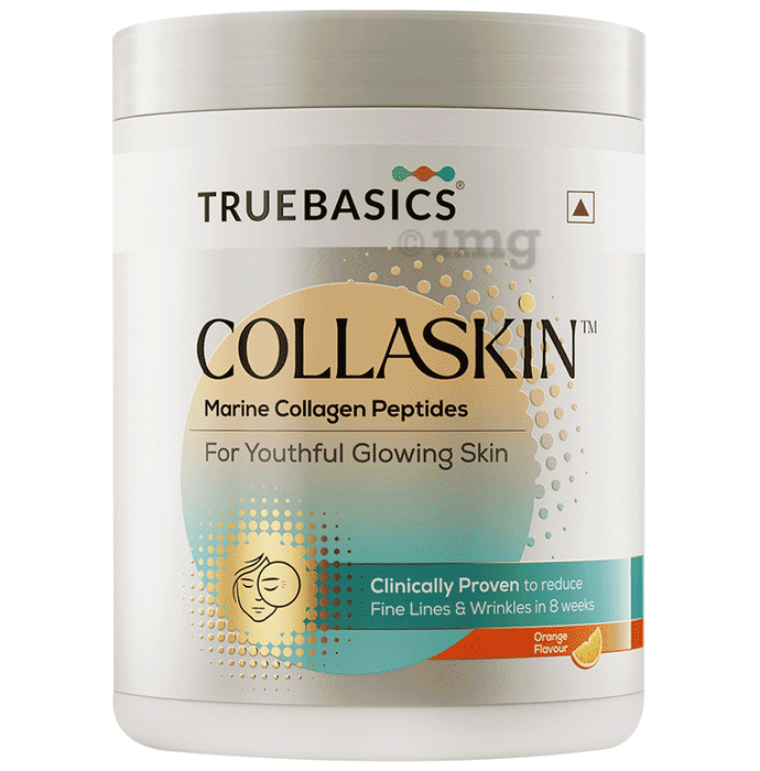TrueBasics CollaSkin Marine Collagen Peptides for Youthful Glowing Skin Powder Orange
