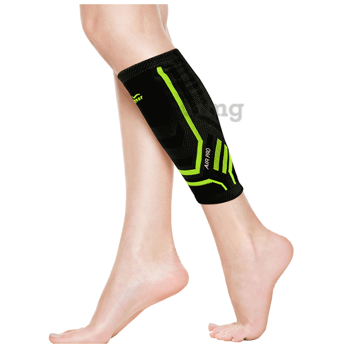 Tynor Calf and Shin Support Air Pro Black & Green Small
