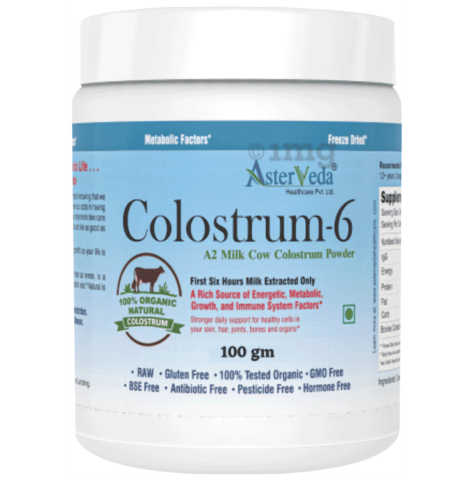 Asterveda Healthcare Organic Cow Colostrum for Energy, Immunity, Growth & Metabolism |