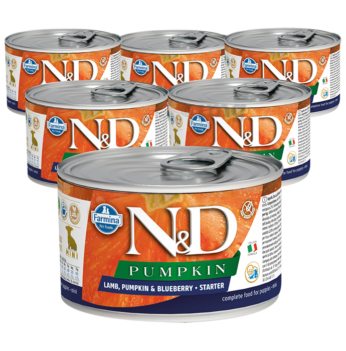 Farmina Pet Foods N&D Pumpkin Lamb and Blueberry Starter Puppy Mini (140gm Each)