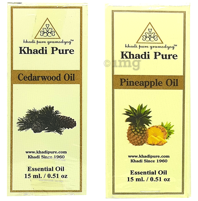 Khadi Pure Combo Pack of Cedarwood Oil & Pineapple Oil (15ml Each)