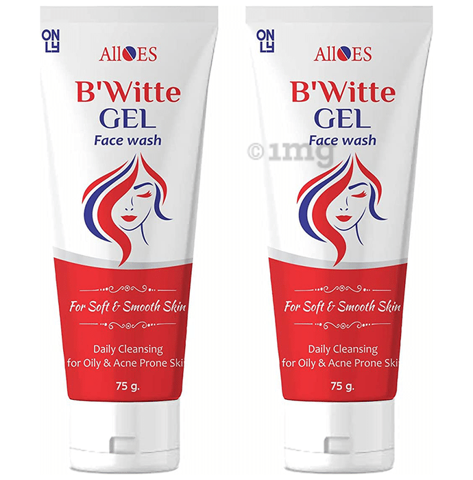 Alloes B'Witte Gel Face Wash with Salicylic Acid for Acne, Pimple (75gm Each)