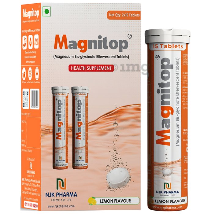 Magnitop Magnesium Bis-Glycinate Effervescent Tablet Lemon