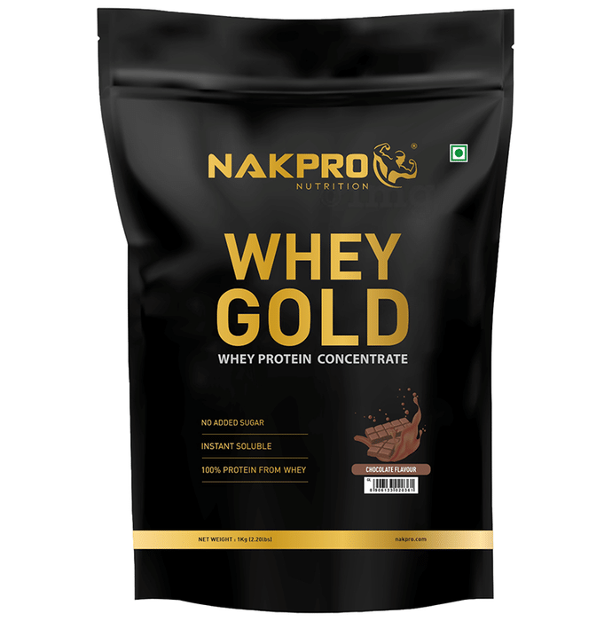 Nakpro Nutrition Whey Protein Gold for Muscle Support | Flavour Chocolate