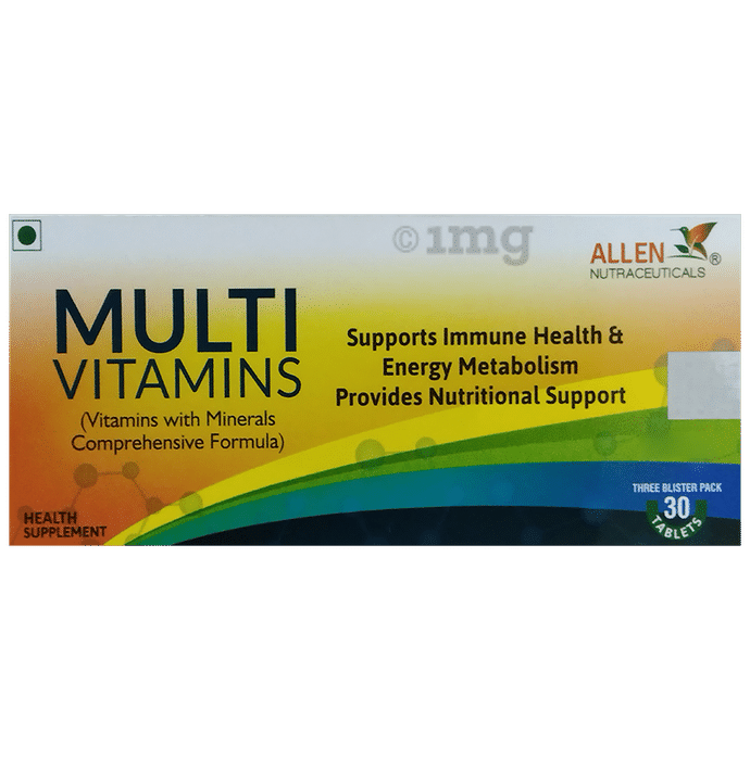 Allen Nutraceutical Multi Vitamins with Minerals | For Immunity, Energy Metabolism & Nutritional Support | Tablet