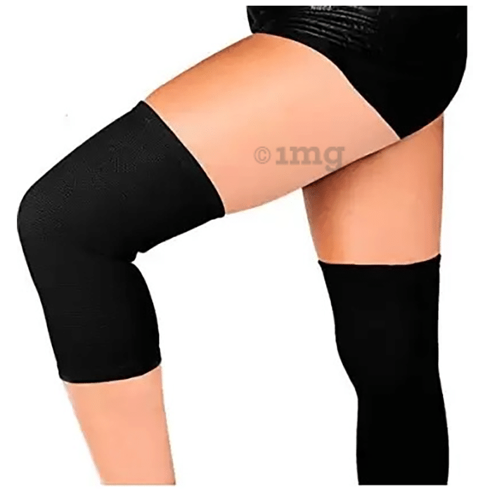 Superfine Comfort Knee Cap Support for Joint Pain, Arthritis, Sports, Gym, Running and Injury Black Medium