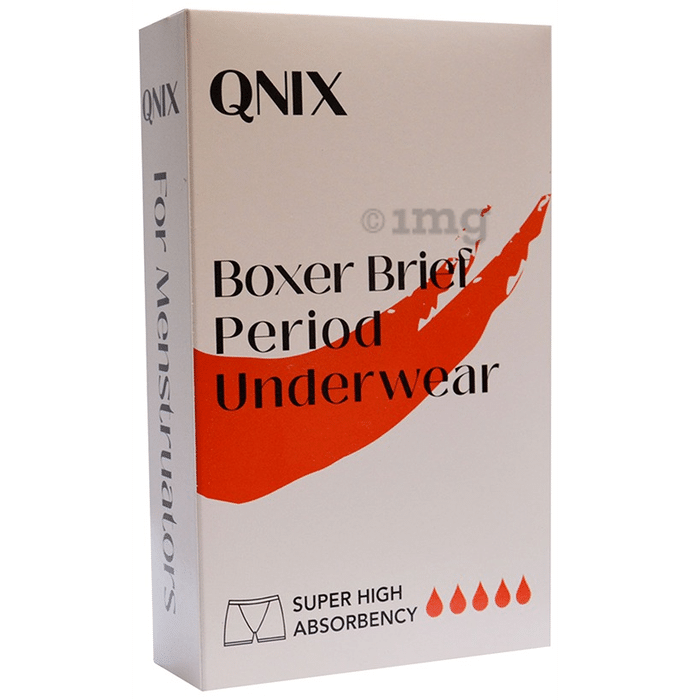 QNIX Boxer Brief Period Underwear Medium Black