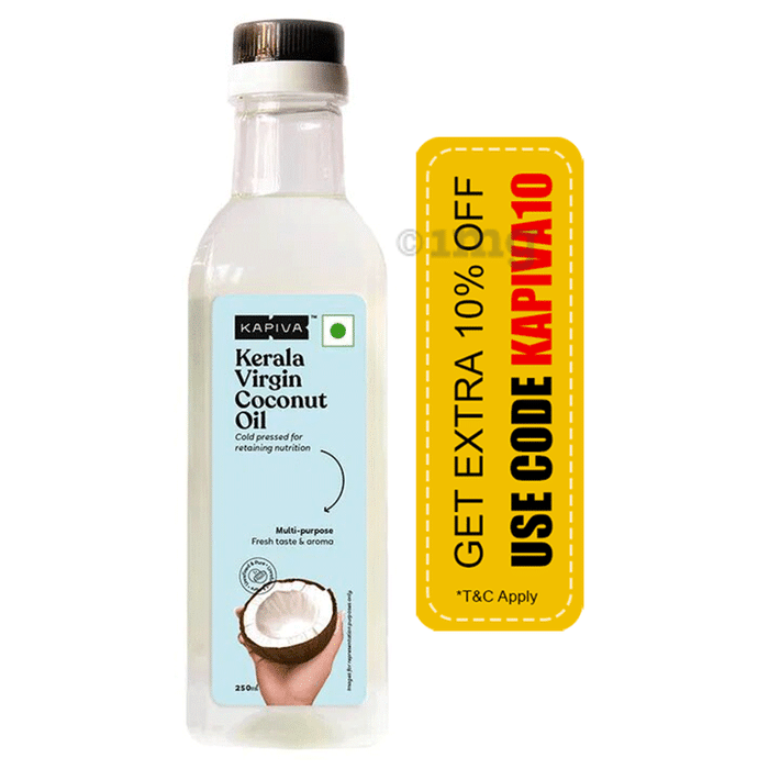 Kapiva Kerala Virgin Coconut Oil|Cold Pressed, 100% Pure, Organic & Edible|For Cooking, Skin & Hair Health