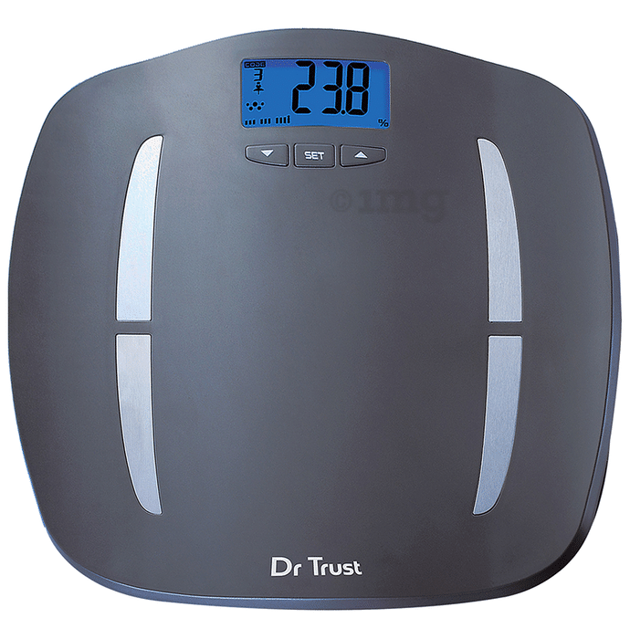 Dr Trust USA Abs Fitness Body Composition Monitor Fat Analyzer and Weighing Scale Grey