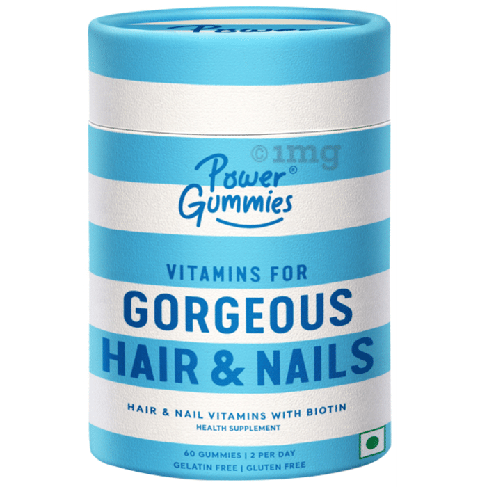 Power Gummies Hair & Nail Vitamins with Biotin, Vitamin A to E, Zinc &  Folic Acid -120 Gummies Pack: Buy Power Gummies Hair & Nail Vitamins with  Biotin, Vitamin A to E,