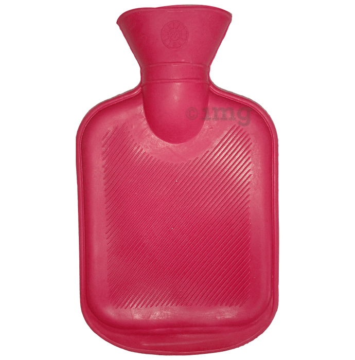 Mycure One Side Ribbed Rubber Hot Water Bag for  Pain Relief & Massager Pink