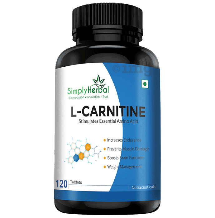 Simply Herbal L-Carnitine 500mg | Amino Acid for Endurance, Weight Management & Muscle Function | Tablet