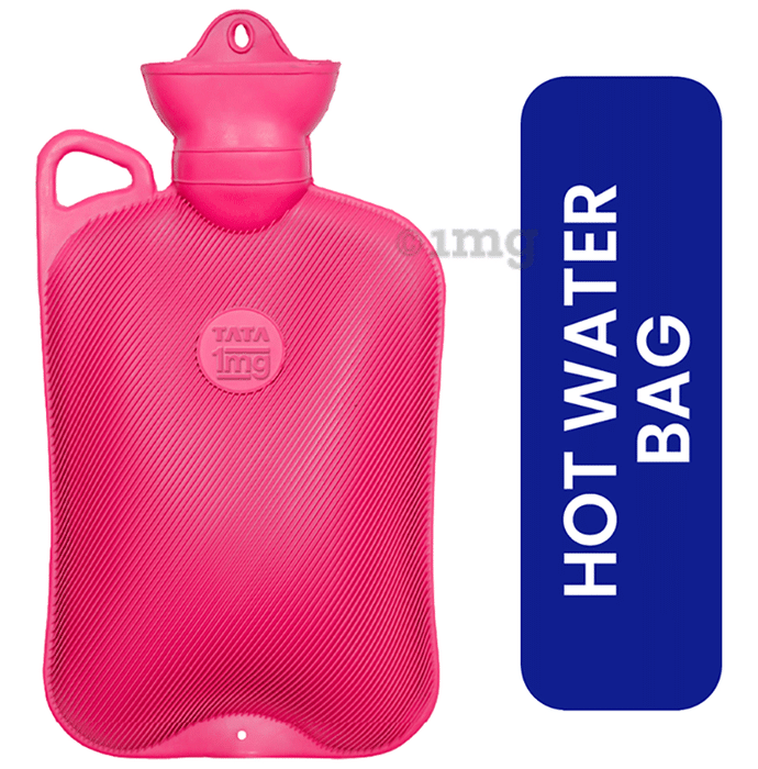 Tata 1mg Hot Water Bag | Hot Water Bottle for Pain Relief and Cramps 2 Liter Teal Red