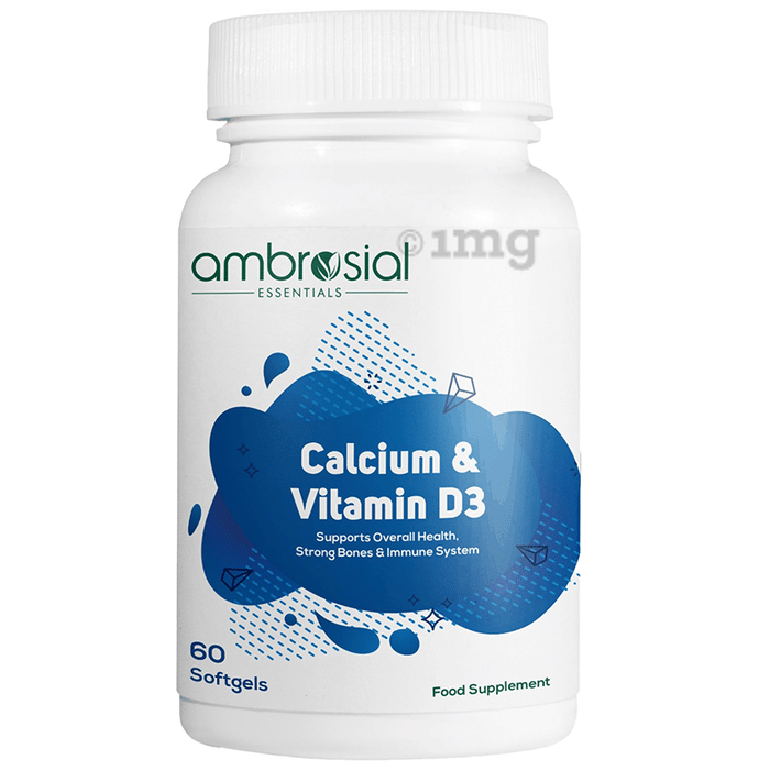 Ambrosial Essentials Calcium & Vitamin D3 Softgels Buy bottle of 60.0