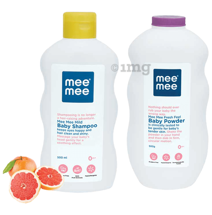 Mee Mee Combo Pack of Baby Shampoo & Fresh Feel Baby Powder (500ml Each)