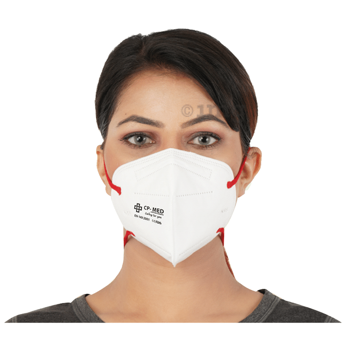 CP-Med N95 FFP2 Hypashield 6 Layers Anti-Bacterial Mask with Headloop Universal White