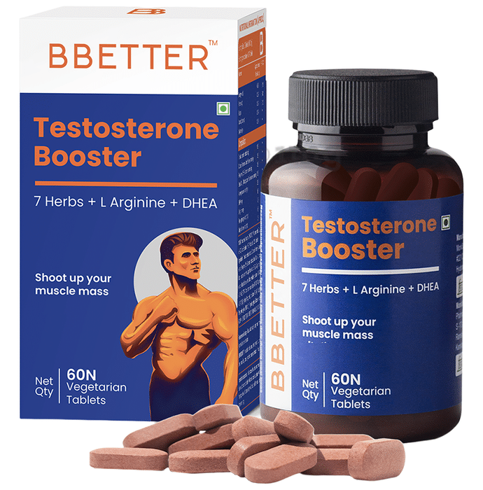 BBetter Testosterone Booster with L-Arginine & DHEA | For Muscle Mass | Tablet