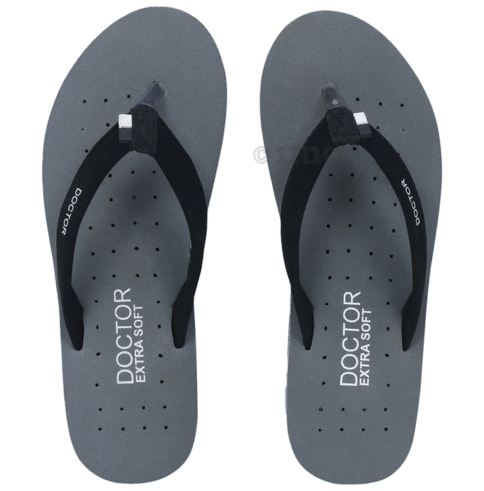 Doctor Extra Soft Ortho Care Orthopaedic Diabetic Pregnancy Comfort Flat Flipflops Slippers For Women 3 Grey